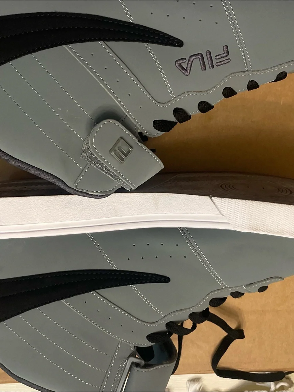 Fila Men's High-Top Sneakers in Gray with Black Laces